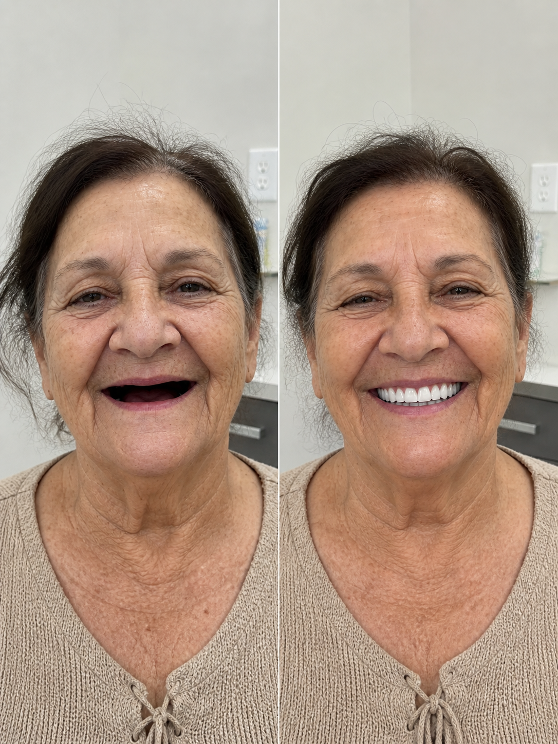 Antes e depois — paciente LP Odonto Prime